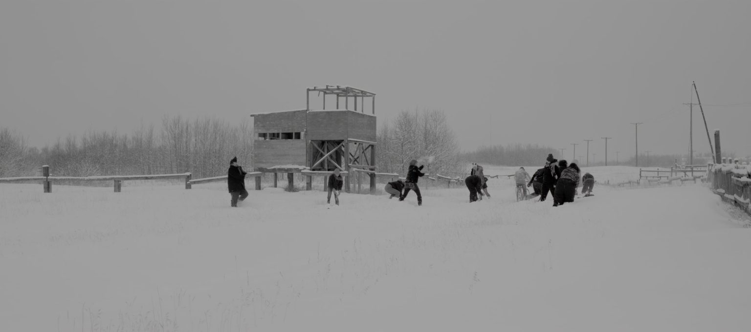 Image gallery Performing the Lumiere Brothers “Bataille de neige,” backward and forward in Winter Saskatchewan, March 19th 2018 by Mark Lewis