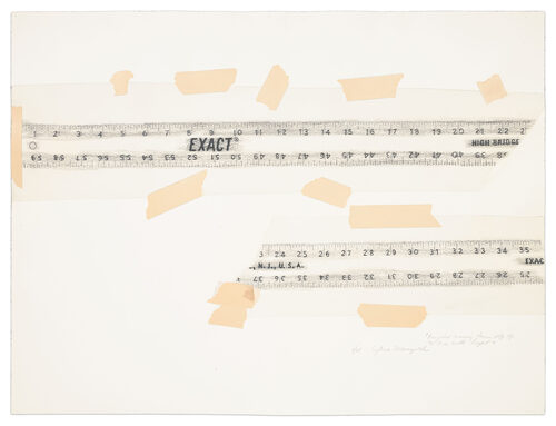 View featured artwork Recycled tracing torn from painting of 36″ Rule with Light by Sylvia Plimack Mangold