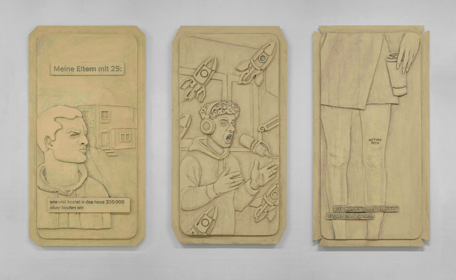 Image gallery Auf Sparen folgt... (Reliefs für die Fassaden geschlossener Bankfilialen) by Karla Zipfel