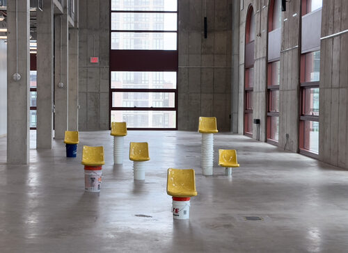 View featured artwork Seven Seats and as Many Buckets As It Takes To Build a Stadium by Abed Elmajid Shalabi