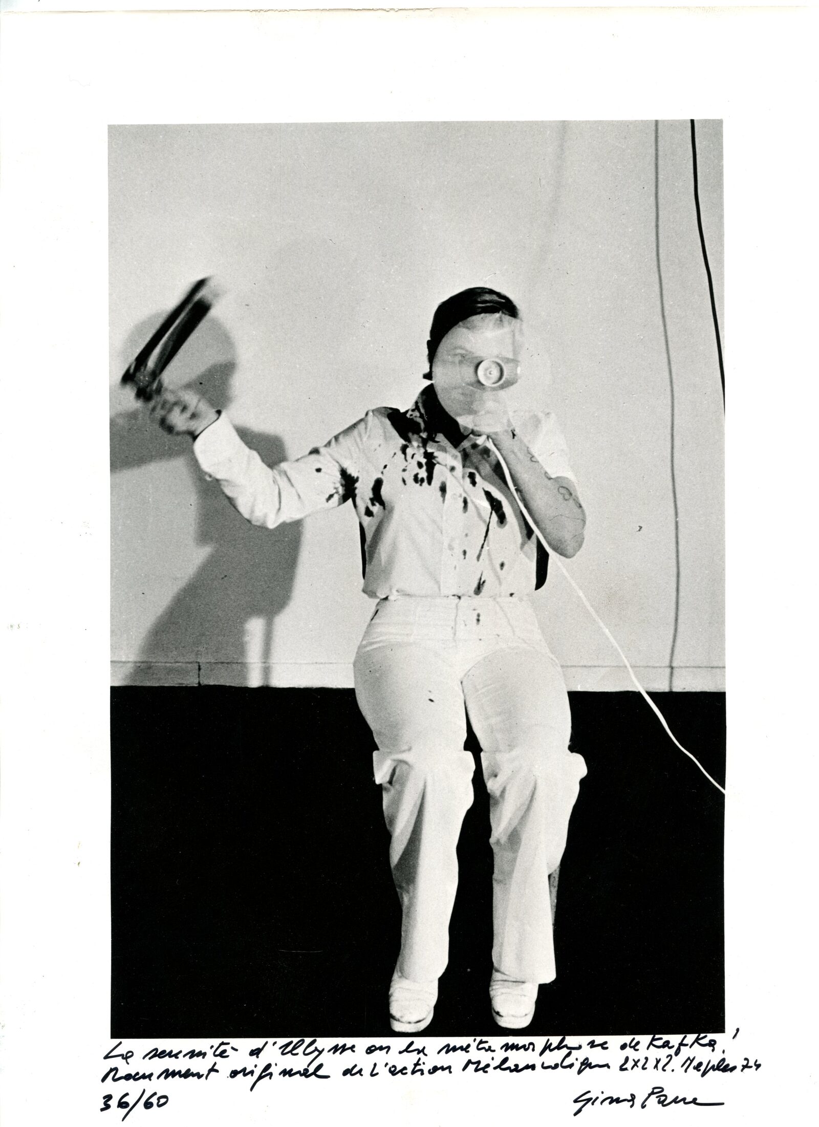 Image gallery La sérénité d‘Ulysse ou la métamorphose de Kafka. Document original de l‘Action Mélancolique 2x2x2, Naples, 74 by Gina Pane