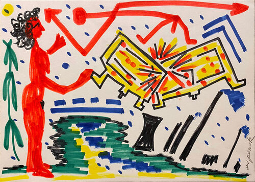 View featured artwork Untitled (Computer Crash in Leipzig) by A.R. Penck