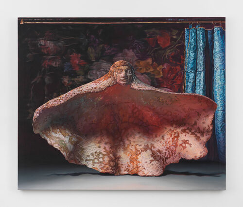 View featured artwork Tridacna Shell w/ Adrien van der Spelt’s Trompe-l’Oeil Still Life with a Flower Garland and a Curtain by Chason Matthams
