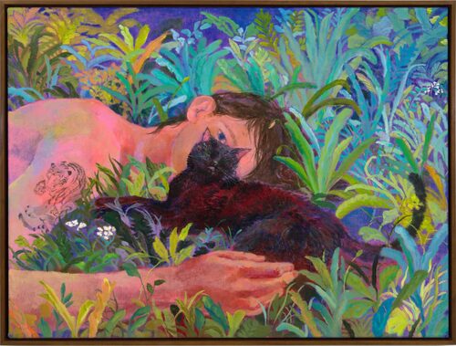 View featured artwork Man with tattoo and cat by Minami Kobayashi