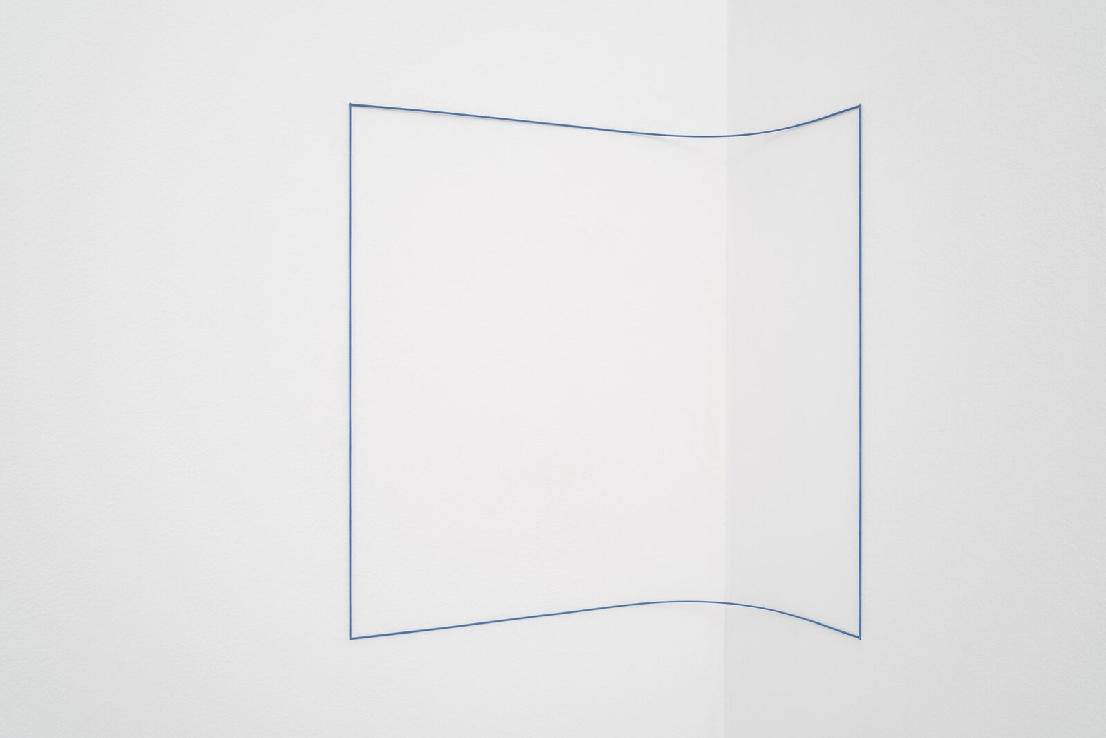 Blue Day-Glo Corner Piece by Fred Sandback