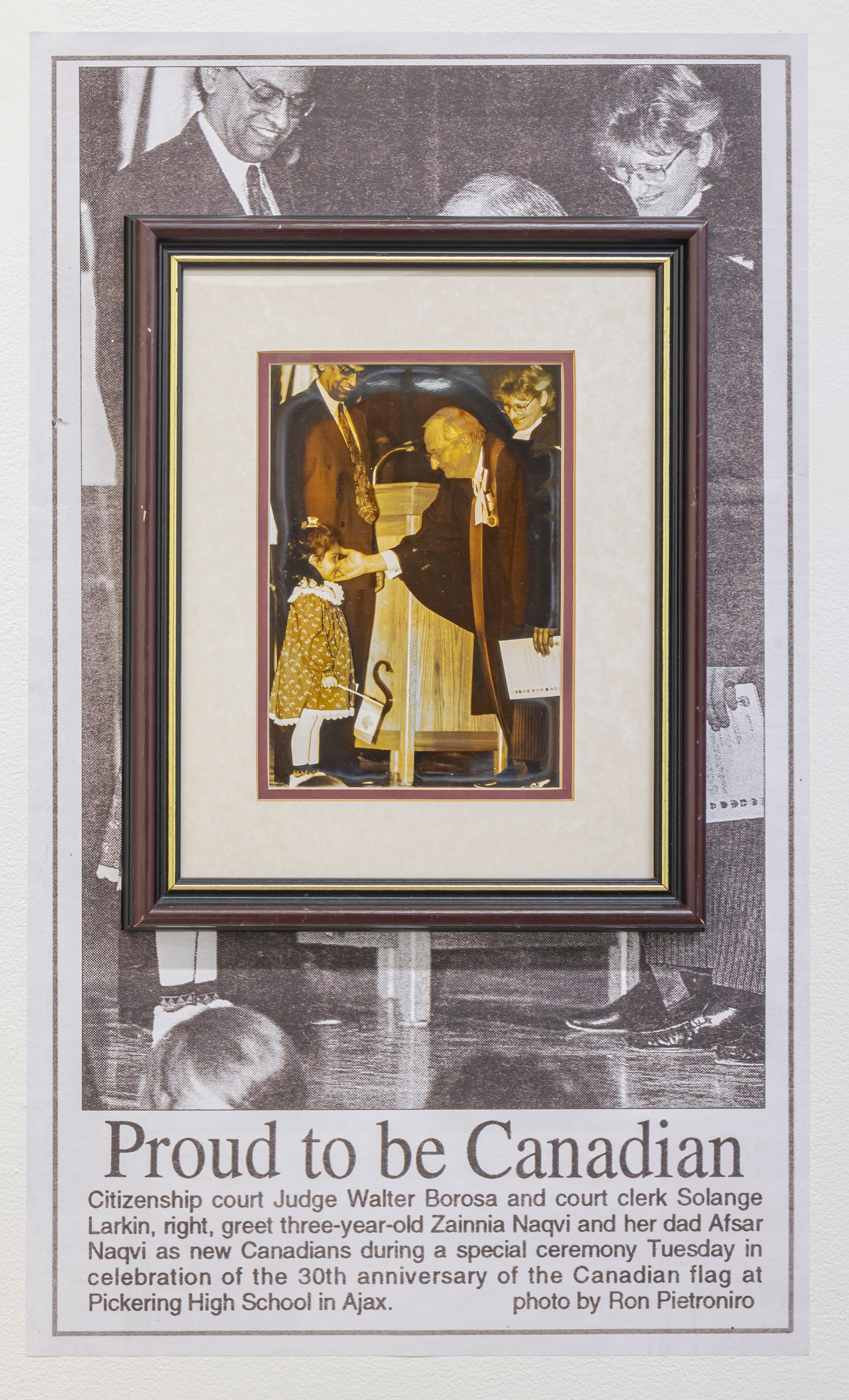 Proud to be Canadian, Featured in Ajax News Advertiser Feb. 19, 1995 by Zinnia Naqvi