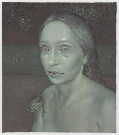 View featured artwork Self-portrait with a bat by Anna Tymińska