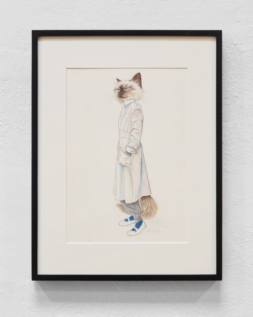 View featured artwork Kingo in “Ruby” Housecoat by Lucy McKenzie